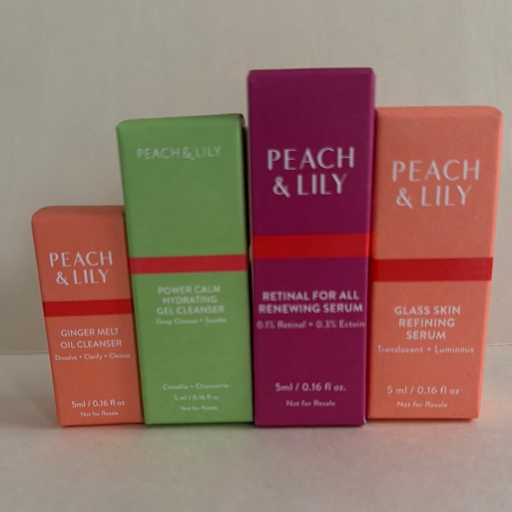 PEACH & LILY 4p Travel Set 2x Cleanser 2x Serum NIB $60